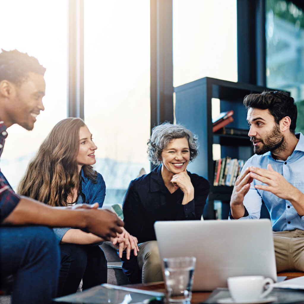 group of people discussing